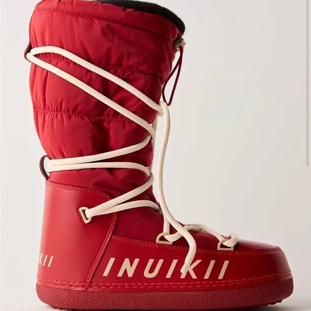 Inuikii Red Winter Boots with White Laces size 39